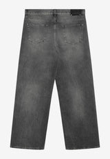 Washed Straight-Leg Jeans