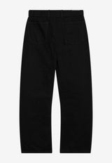 Belted Straight-Leg Pants