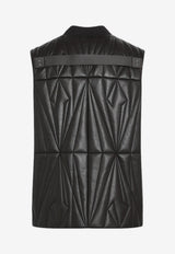 Quilted Leather Zip-Up Vest