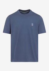 Crewneck T-shirt with Embroidered-Logo