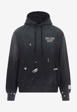 Logo Print Vintage Hooded Sweatshirt