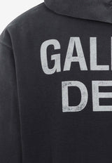 Logo Print Vintage Hooded Sweatshirt