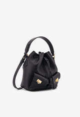 Ferragamo Hammered Leather Bucket Bag Black 220915785878NERO_Black_40472270