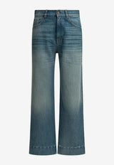 Washed Straight-Leg Jeans