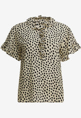 Crepe De Chine Ruffle Top