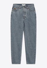 Washed Straight-Leg Jeans