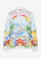 Better Days Printed Silk Long-Sleeved Shirt