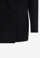 Silk Double-Breasted Blazer