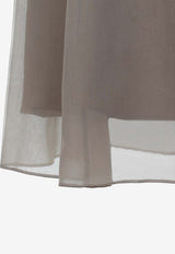 Layered Silk Midi Skirt