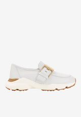 Low-Top Leather Sneakers with Buckle