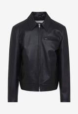 Zip-Up Leather Jacket