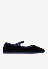 Mary-Jane In Delfina Velvet Ballet Flats