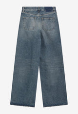 Washed Wide-Leg Jeans