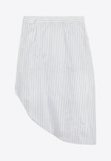 Striped Draped Asymmetric Skirt