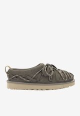 Suede Slippers with Laces