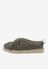 Suede Slippers with Laces