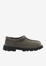 Crocodile-Embossed Suede Loafers
