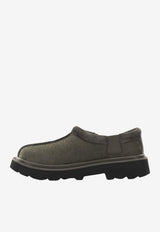 Crocodile-Embossed Suede Loafers