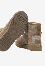 Floral-Embroidered Suede Boots