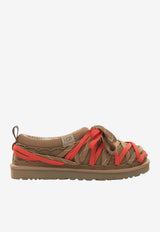 Suede Slippers with Laces