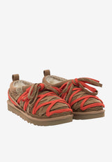Suede Slippers with Laces