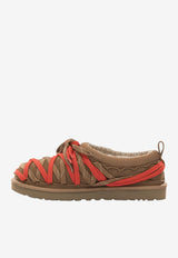 Suede Slippers with Laces