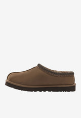Suede Slippers with Signature-Stitching
