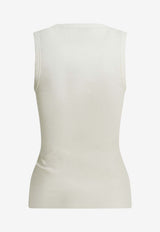 Knit-Rib Tank Top with Laces