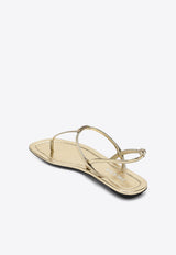 Laminated Leather Thong Sandals