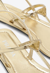 Laminated Leather Thong Sandals