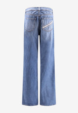 Elisabetta Franchi Washed Straight-Leg Jeans Blue PJ21I61E2192_Clear Blue_41973203