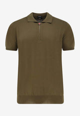 Kiton Ciro Paone Half-Zip Polo T-shirt Green UMKX33ZK319MILITARY GREEN_Green_42176794