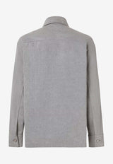 Fendi FF Embroidered Buttoned Shirt Gray FW1410AW1AF0RTU_Grey_42821601