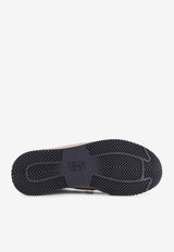 Brunello Cucinelli Suede and Mesh Low-Top Sneakers Brown MZUQHGA348CRJ89_KOALA KOALA PANAMA ALPACA_40000191