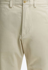 Buttoned Straight-Leg Pants