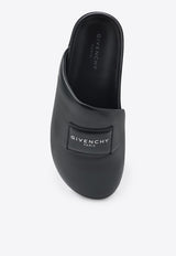 Logo Label Leather Flat Mules