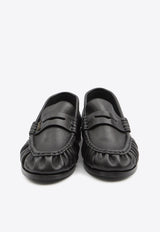 Logo-Plaque Leather Loafers