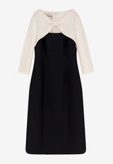Bow-Embellished Midi Dress