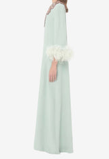 Silk Embroidered Maxi Dress