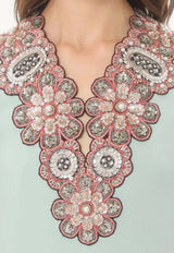 Silk Embroidered Maxi Dress