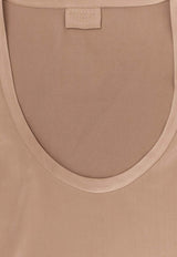 Brunello Cucinelli Silk Sleeveless Top Beige M0C59E0600C9237_PRALINES_40000111