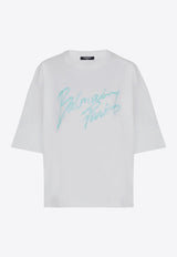 Balmain Signature Logo T-shirt White GF1EG110BD41/S_BALMA-GXF