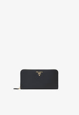 Prada Large Saffiano Leather Wallet Black 1ML506QWA/S_PRADA-F0002
