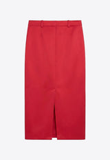 Zip-Up Midi Skirt