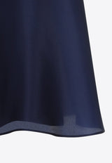 A-Line Silk Midi Skirt