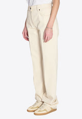 Stitched Straight-Leg Jeans