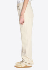 Stitched Straight-Leg Jeans