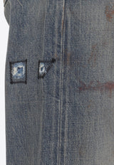 Washed Straight-Leg Jeans