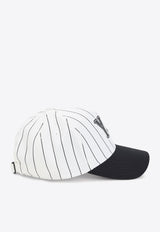 Pinstripe Baseball Cap with Logo