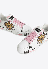 DG-Print Leather Low-Top Sneakers